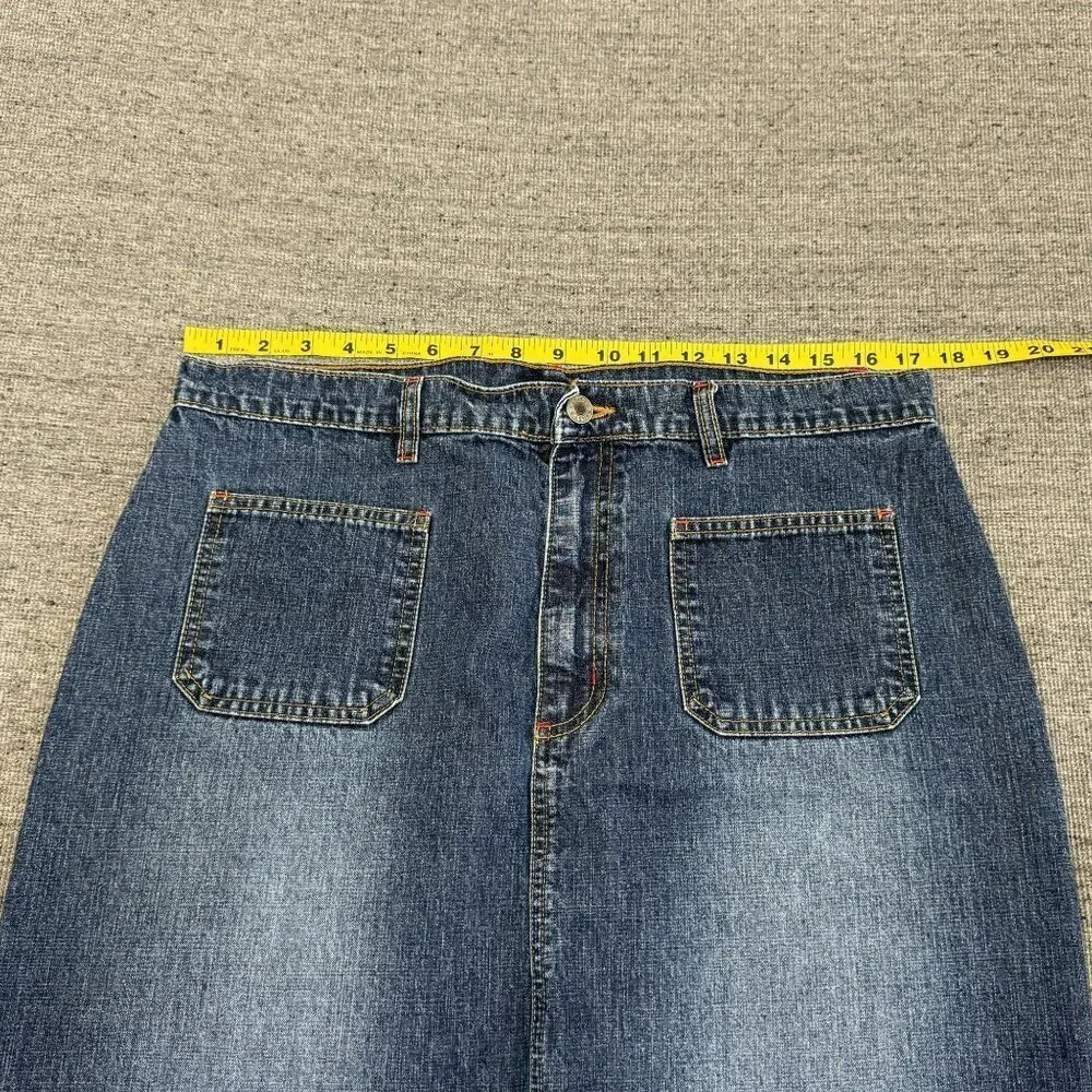 Baileys Point omen's Jeans Blues Denim Maxi Skirt Vintage Style Size 14 Waist 36 - Picture 4 of 16